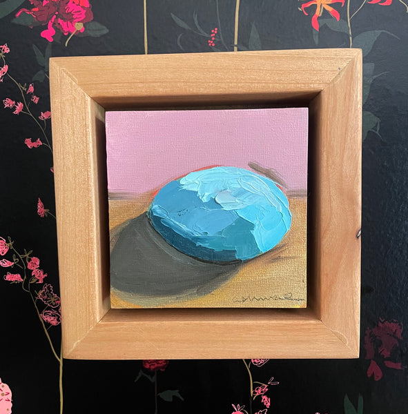 Original Oil Painting, Blue Egg