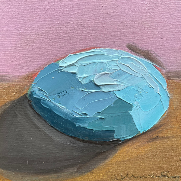 Original Oil Painting, Blue Egg