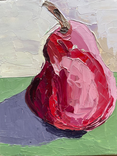 Original Oil Painting, Red Pear