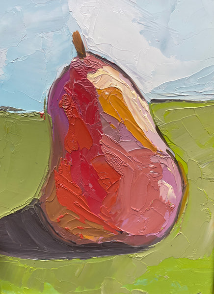 Original Oil Painting, Sitting Pear