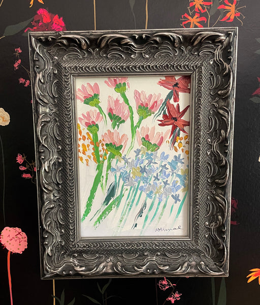 Original Oil Painting, Wildflowers Blowing